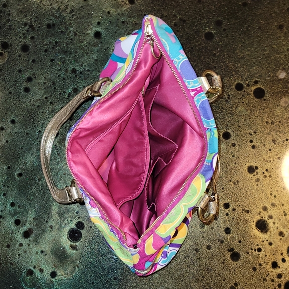 Coach Poppy Pop C Glam 15293 Pocket Tote Shoulder Bag RARE Limited Edition - Picture 9 of 16